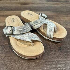 Clarks Brynn Madi Comfort Sandals Floral 7 Beach Resort Vacation Sporty Casual